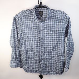 Jos. A. Bank Blue Green Button Down Dress Shirt Long Sleeve Mens Size 2XL